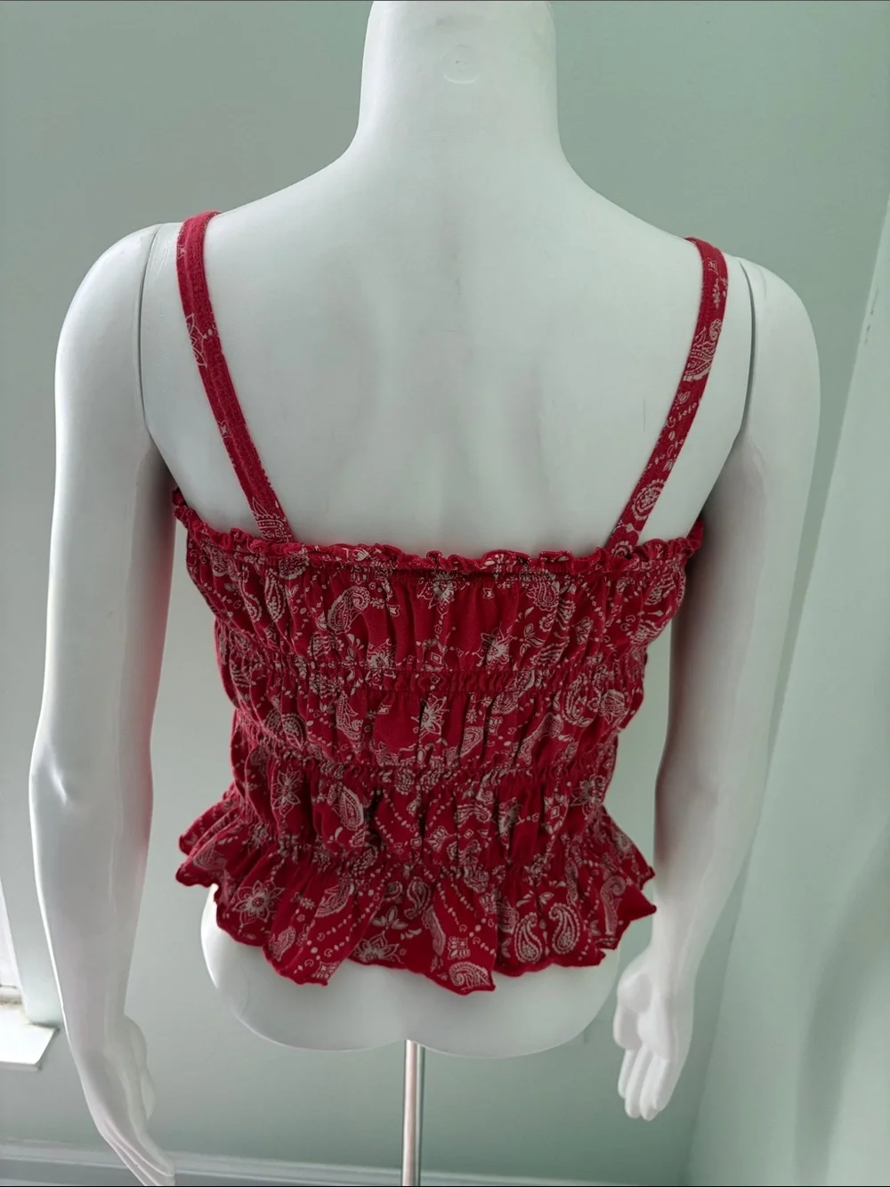 Justice red smocked bandana tank top large 12-14